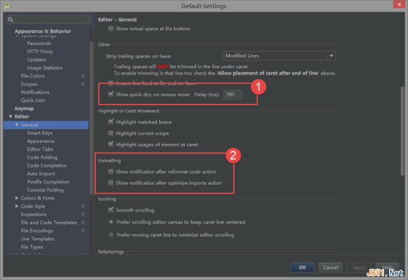 鼠標懸停顯示文檔，格式化&導包提示